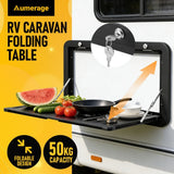 Darrahopens Auto Accessories > Auto Accessories Others > Automotive Decor Aumerage Aluminium Folding Caravan Table – Lockable, Space-Saving Portable Table with 50kg Capacity, Black In Australia - Darrahopens