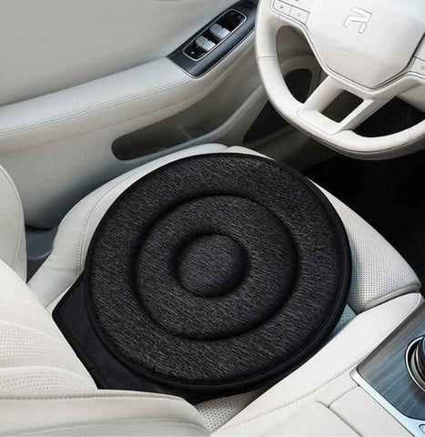 Darrahopens Auto Accessories > Auto Accessories Others > Automotive Decor Black 360° Swivel Car Seat Cushion – Portable Rotating Transfer Aid for Elderly, Pregnant Women & Mobility Support