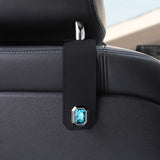 Darrahopens Auto Accessories > Auto Accessories Others > Automotive Decor Black Car Multi-Functional PU Leather Hook with Crystal Decoration – Hidden Storage Hook for Front and Rear Seats (Set of 2)