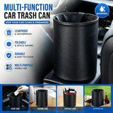 Darrahopens Auto Accessories > Auto Accessories Others > Automotive Decor Black Car Trash Can - Foldable Dual-Layer Waterproof Car Garbage Bin , Space-Saving, Easy Clean, Portable Storage for Vehicle Interior, Durable Faux Leather Material