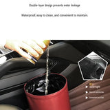 Darrahopens Auto Accessories > Auto Accessories Others > Automotive Decor Black Car Trash Can - Foldable Dual-Layer Waterproof Car Garbage Bin , Space-Saving, Easy Clean, Portable Storage for Vehicle Interior, Durable Faux Leather Material