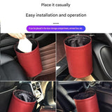 Darrahopens Auto Accessories > Auto Accessories Others > Automotive Decor Black Car Trash Can - Foldable Dual-Layer Waterproof Car Garbage Bin , Space-Saving, Easy Clean, Portable Storage for Vehicle Interior, Durable Faux Leather Material