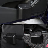 Darrahopens Auto Accessories > Auto Accessories Others > Automotive Decor Black Compact Car Trash Can 2 Pack Hanging Storage Bin with Push Lid for Vehicle Door and Seat Back Universal Fit Waste Management Solution for Local Drivers