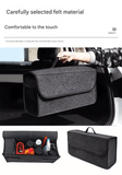 Black Foldable Car Trunk Organizer - Durable Felt Storage Box with Magic Tape Closure, Portable Handle, Scratch Resistant, Space Saving Design for SUV, Sedan, Hatchback