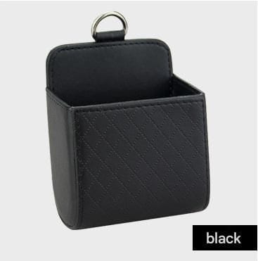 Darrahopens Auto Accessories > Auto Accessories Others > Automotive Decor Black Leather Car Air Vent Storage Bag - Multi-Purpose Phone Holder & Organiser Pouch for Sunglasses, Keys, Cards - Universal Fit, Easy Install, Compact Design for Dashboard Tidy
