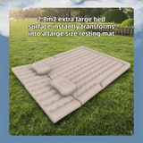 Black Multi-Chamber Car Inflatable Air Mattress with Electric Pump, Storage Bag & Pillows for Universal Trunk Sleeping and Camping (174 x 126 CM)