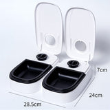 Darrahopens Auto Accessories > Auto Accessories Others > Automotive Decor Black Silent Automatic Pet Double Meal Dispenser with Rotary Buckle - Longest 48H Scheduled and Long Battery Life, Detachable for Easy Cleaning