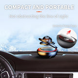 Darrahopens Auto Accessories > Auto Accessories Others > Automotive Decor Black Solar-Powered Rotating Car Air Freshener: Space-Themed Dashboard Decor with Ocean Scent & 16 Cologne Pads