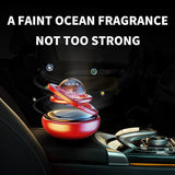 Darrahopens Auto Accessories > Auto Accessories Others > Automotive Decor Black Solar-Powered Rotating Car Air Freshener: Space-Themed Dashboard Decor with Ocean Scent & 16 Cologne Pads