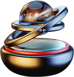 Darrahopens Auto Accessories > Auto Accessories Others > Automotive Decor Black Solar-Powered Rotating Car Air Freshener: Space-Themed Dashboard Decor with Ocean Scent & 16 Cologne Pads