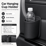 Darrahopens Auto Accessories > Auto Accessories Others > Automotive Decor Black Universal Car Door Cup Holder - PU Leather Hanging Storage Organizer for Seat Back and Console side and Door storage compartment - Multi-Purpose Beverage Pocket with Secure Clip Design for Travel and Commute In Australia - Darrahopens