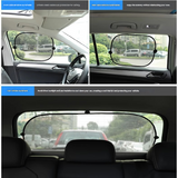 Darrahopens Auto Accessories > Auto Accessories Others > Automotive Decor Black Universal Car Window Sun Shade Set - Mesh Fabric UV Protection(One hole-free rear gear + four hole-free side gears)