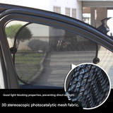 Darrahopens Auto Accessories > Auto Accessories Others > Automotive Decor Black Universal Car Window Sun Shade Set - Mesh Fabric UV Protection(One solid rear baffle + two perforated angled baffles + two solid side baffles)