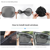 Darrahopens Auto Accessories > Auto Accessories Others > Automotive Decor Black Universal Car Window Sun Shade Set - Mesh Fabric UV Protection(One solid rear baffle + two perforated angled baffles + two solid side baffles)