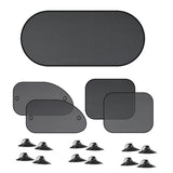Darrahopens Auto Accessories > Auto Accessories Others > Automotive Decor Black Universal Car Window Sun Shade Set - Mesh Fabric UV Protection(One solid rear baffle + two perforated angled baffles + two solid side baffles)