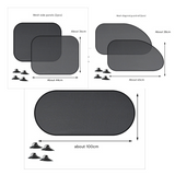 Darrahopens Auto Accessories > Auto Accessories Others > Automotive Decor Black Universal Car Window Sun Shade Set - Mesh Fabric UV Protection(One solid rear panel + two angled panels + two solid side panels)
