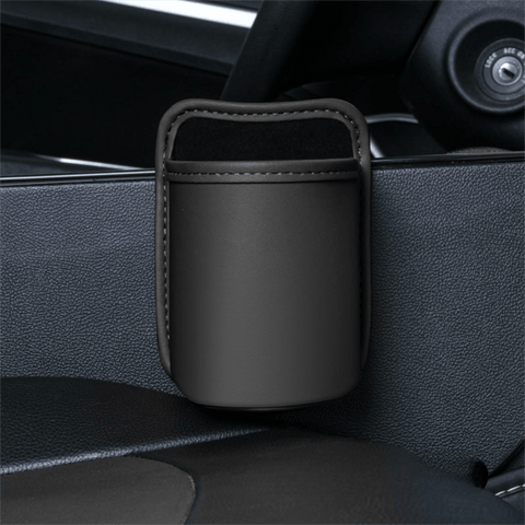 Darrahopens Auto Accessories > Auto Accessories Others > Automotive Decor Black Waterproof Leather Car Hanging Storage Organizer with Back Clip 14.5 x 10.5CM – Mutifunctional Car Trash Bin Cup Holder Phone Storage Pocket for Seat Back, Door & Center Console