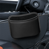 Darrahopens Auto Accessories > Auto Accessories Others > Automotive Decor Black Waterproof Leather Car Hanging Storage Organizer with Back Clip 20 x 14.5CM – Mutifunctional Car Trash Bin Cup Holder Phone Storage Pocket for Seat Back, Door & Center Console