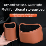 Darrahopens Auto Accessories > Auto Accessories Others > Automotive Decor Black Waterproof Leather Car Hanging Storage Organizer with Back Clip 20 x 14.5CM – Mutifunctional Car Trash Bin Cup Holder Phone Storage Pocket for Seat Back, Door & Center Console