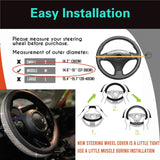 Darrahopens Auto Accessories > Auto Accessories Others > Automotive Decor Bling Bling Comfy Steering Wheel Cover with Jumbo Crystal Rhinestones, Anti-Slip Diamond Leather, Universal 15 Inch (Silver)