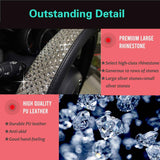 Bling Bling Comfy Steering Wheel Cover with Jumbo Crystal Rhinestones, Anti-Slip Diamond Leather, Universal 15 Inch (Silver)