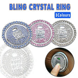 Darrahopens Auto Accessories > Auto Accessories Others > Automotive Decor Bling Crystal Ring For Car One Key Engine Start Stop Decoration Button - Pink