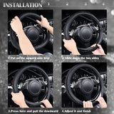 Darrahopens Auto Accessories > Auto Accessories Others > Automotive Decor Bling Diamond Leather Steering Wheel Cover, With Sparkly Crystal Glitter Rhinestones Universal Fit 14"1/2-15" Car Wheel Protector for Women Girl Fit Suvs,Vans,Sedans,Car,Trucks, Black Diamond