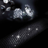 Bling Diamond Leather Steering Wheel Cover, With Sparkly Crystal Glitter Rhinestones Universal Fit 14"1/2-15" Car Wheel Protector for Women Girl Fit Suvs,Vans,Sedans,Car,Trucks, Black Diamond