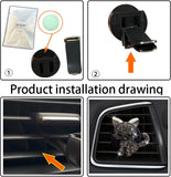 Darrahopens Auto Accessories > Auto Accessories Others > Automotive Decor Bling Rhinestone Car Air Vent Clip,Dashboard Outlet Clip,Car Air Freshener Vent Clips,Car Air Conditioning Outlet Clip Decorative,Bling Car Accessories Car Interior Decoration Charm,Cute Car Decor (Cute kitten-BK)