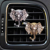 Darrahopens Auto Accessories > Auto Accessories Others > Automotive Decor Bling Rhinestone Elephants Head Car Air Vent Clip Dashboard Outlet Clip Air Freshener Vent Clips Decorative Cute Car Decor