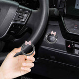 Bow Car Accessories,Pink Bow Tie Push Start Button Rhinestone Ring,Black Engine Start Stop Button Ring Car Decor,Bling Girly Ignition Charm