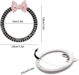 Darrahopens Auto Accessories > Auto Accessories Others > Automotive Decor Bow Car Accessories,Pink Bow Tie Push Start Button Rhinestone Ring,Black Engine Start Stop Button Ring Car Decor,Bling Girly Ignition Charm