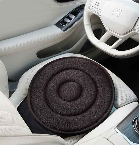 Darrahopens Auto Accessories > Auto Accessories Others > Automotive Decor Brown 360° Swivel Car Seat Cushion – Portable Rotating Transfer Aid for Elderly, Pregnant Women & Mobility Support