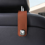 Darrahopens Auto Accessories > Auto Accessories Others > Automotive Decor Brown Car Multi-Functional PU Leather Hook with Crystal Decoration – Hidden Storage Hook for Front and Rear Seats (Set of 2)