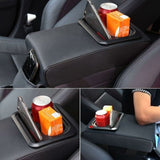 Darrahopens Auto Accessories > Auto Accessories Others > Automotive Decor Car Armrest Cushion, Universal Car Center Console Armrest Pillow Pu Leather Memory Foam With Cup Holders And Storage