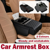 Darrahopens Auto Accessories > Auto Accessories Others > Automotive Decor Car Armrest Pad Central Console Storage Box Lift Cushion Rest Support Organizer - Black Red