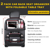 Darrahopens Auto Accessories > Auto Accessories Others > Automotive Decor Car Back Seat Organizer with Foldable Table Tray – Universal Rear Seat Storage Bag, Multi-Pocket Holder for Tablet, Drinks & Essentials (Black)