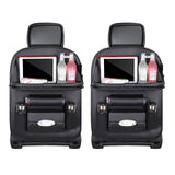 Darrahopens Auto Accessories > Auto Accessories Others > Automotive Decor Car Back Seat Organizer with Foldable Table Tray – Universal Rear Seat Storage Bag, Multi-Pocket Holder for Tablet, Drinks & Essentials (Black)