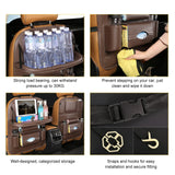 Darrahopens Auto Accessories > Auto Accessories Others > Automotive Decor Car Back Seat Organizer with Foldable Table Tray – Universal Rear Seat Storage Bag, Multi-Pocket Holder for Tablet, Drinks & Essentials (Coffee)
