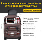 Darrahopens Auto Accessories > Auto Accessories Others > Automotive Decor Car Back Seat Organizer with Foldable Table Tray – Universal Rear Seat Storage Bag, Multi-Pocket Holder for Tablet, Drinks & Essentials (Coffee)