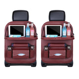 Darrahopens Auto Accessories > Auto Accessories Others > Automotive Decor Car Back Seat Organizer with Foldable Table Tray – Universal Rear Seat Storage Bag, Multi-Pocket Holder for Tablet, Drinks & Essentials (Red)