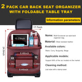 Darrahopens Auto Accessories > Auto Accessories Others > Automotive Decor Car Back Seat Organizer with Foldable Table Tray – Universal Rear Seat Storage Bag, Multi-Pocket Holder for Tablet, Drinks & Essentials (Red)