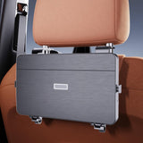 Darrahopens Auto Accessories > Auto Accessories Others > Automotive Decor Car Backseat Tray Table – Foldable & Adjustable Multi-Functional Travel Desk with Cup Holder, Snack Tray, Tissue Box Compartment, Phone Stand, and Headrest Mount; Durable ABS Design for Kids, Adults, and Families (Black)