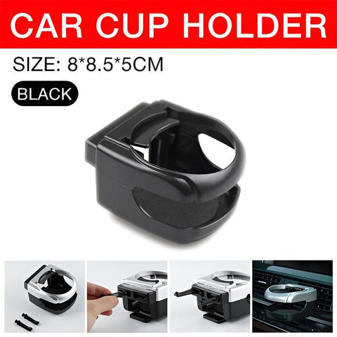 Darrahopens Auto Accessories > Auto Accessories Others > Automotive Decor Car Cup Holder Air Vent Drink Mount Black Clip-On Can Bottle Holder for Vehicle Black