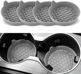 Darrahopens Auto Accessories > Auto Accessories Others > Automotive Decor Car Cup Holder Coaster, Silicone Cup Holder Insert, Universal Anti-Slip Cup Holder, Auto Accessories Interior for Men and Women 4 Pack Grey