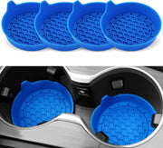 Darrahopens Auto Accessories > Auto Accessories Others > Automotive Decor Car Cup Holder Coaster, Silicone Cup Holder Insert, Universal Non-Slip Cup Holder, Auto Accessories Interior for Men and Women 4 Pack Blue