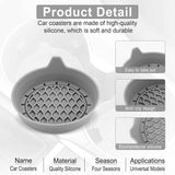 Car Cup Holder Coaster, Silicone Cup Holder Insert, Universal Non-Slip Cup Holders, Car Accessories Interior for Women and Man 4 Pack Gray