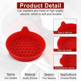 Car Cup Holder Coaster, Silicone Cup Holder Insert, Universal Non-Slip Cup Holders, Car Accessories Interior for Women and Man 4 Pack Red
