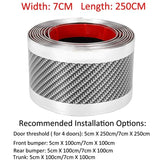 Darrahopens Auto Accessories > Auto Accessories Others > Automotive Decor Car Door Sill Sticker Carbon Fiber Silver 7Cmx3M Self-Adhesive Sticker Protector Bumper Guard Strip