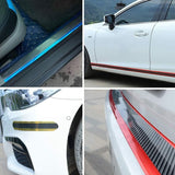 Darrahopens Auto Accessories > Auto Accessories Others > Automotive Decor Car Door Sill Sticker Carbon Fiber Silver 7Cmx3M Self-Adhesive Sticker Protector Bumper Guard Strip